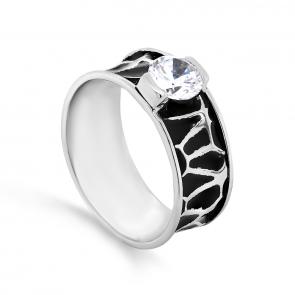 Серебряное кольцо KABAROVSKY с фианитом и керамикой K11-447-7989 фото