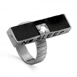 Серебряное кольцо KABAROVSKY с фианитом и деревом Граб K11-454-80083 фото