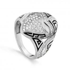 Серебряное кольцо KABAROVSKY с фианитом и эмалью K11-470-7902 фото