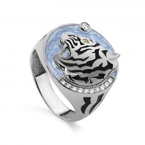 Серебряное кольцо KABAROVSKY с фианитом и эмалью K11-474-0101 фото