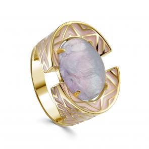 Кольцо из лимонного серебра KABAROVSKY с флюоритом и эмалью K11-513-13711 фото