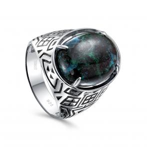 Серебряное кольцо KABAROVSKY  с хризоколла и эмаль K11-518-24202 фото