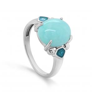 Серебряное кольцо KABAROVSKY с эмалью и амазонитом K11-544-20105 фото