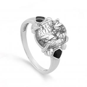 Серебряное кольцо KABAROVSKY с кварцем и эмалью K11-544-5102 фото