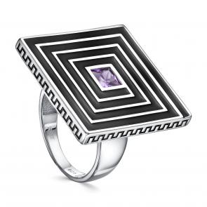 Серебряное кольцо KABAROVSKY с фианитом и эмалью K11-609-40202 фото