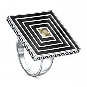 Серебряное кольцо KABAROVSKY с фианитом и эмалью K11-609-40402 фото