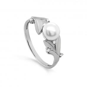 Серебряное кольцо KABAROVSKY с фианитом и жемчугом K11-613-1500 фото