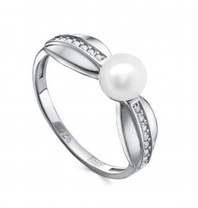Серебряное кольцо KABAROVSKY с фианитом и жемчугом K11-617-1500 фото