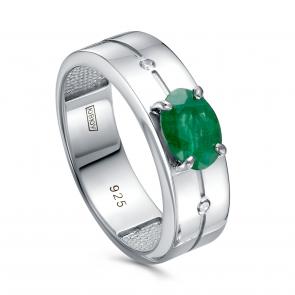 Серебряное кольцо KABAROVSKY с бриллиантом и изумрудом K11-637-1200 фото