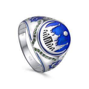 Серебряное кольцо KABAROVSKY с фианитом и эмалью K11-660-40407 фото