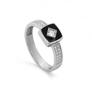 Серебряное кольцо KABAROVSKY с фианитом и эмалью K11-663-7902 фото