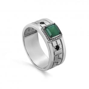 Серебряное кольцо KABAROVSKY с фианитом и агатом K11-668-4289 фото