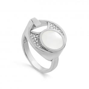 Серебряное кольцо KABAROVSKY с фианитом и перламутром K11-678-6200 фото