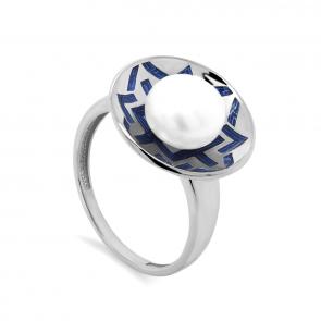 Серебряное кольцо KABAROVSKY с жемчугом и эмалью K11-689-1500 фото
