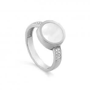 Серебряное кольцо KABAROVSKY с фианитом и перламутром K11-692-6200 фото