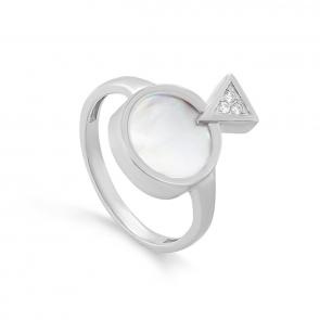 Серебряное кольцо KABAROVSKY с фианитом и перламутром K11-693-6200 фото