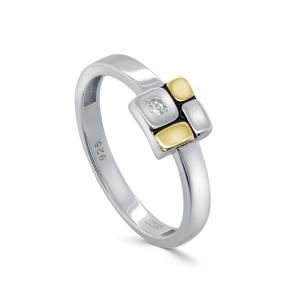 Серебряное кольцо KABAROVSKY с бриллиантом и эмалью K11-700-1002 фото