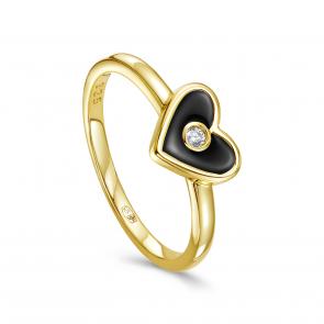 Кольцо из лимонного серебра KABAROVSKY с фианитом и эмалью K11-7001-7902 фото