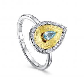 Кольцо из лимонного серебра KABAROVSKY с фианитом K11-7009-40187 фото