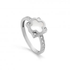 Серебряное кольцо KABAROVSKY с фианитом и перламутром K11-705-6200 фото