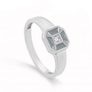 Серебряное кольцо KABAROVSKY с бриллиантом и эмалью K11-709-1019 фото