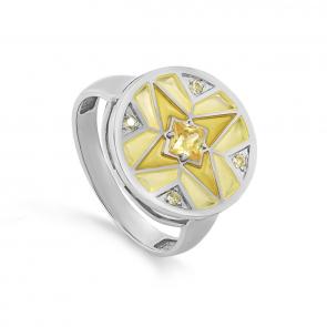 Серебряное кольцо KABAROVSKY с витражной эмалью и фианитом K11-727-40612 фото