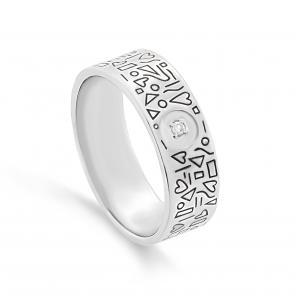 Серебряное кольцо KABAROVSKY с бриллиантом и эмалью K11-739-1002 фото