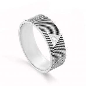 Серебряное кольцо KABAROVSKY с бриллиантом и эмалью K11-740-1002 фото
