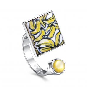 Серебряное кольцо KABAROVSKY с эмалью и перламутром K11-753-86353 фото