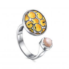 Серебряное кольцо KABAROVSKY с эмалью и перламутром K11-754-86243 фото