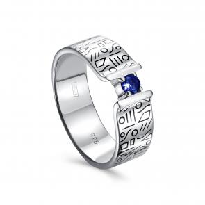 Серебряное кольцо KABAROVSKY с сапфиром и эмалью K11-759-1102 фото