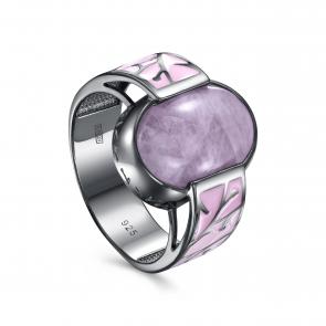 Серебряное кольцо KABAROVSKY с кунцитом и эмалью K11-785-20311 фото