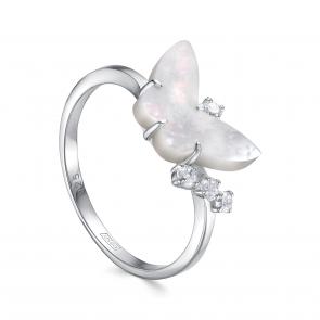 Серебряное кольцо KABAROVSKY с фианитом и перламутром K11-790-6200 фото