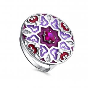 Серебряное кольцо KABAROVSKY с фианитом и эмалью K11-796-40301 фото