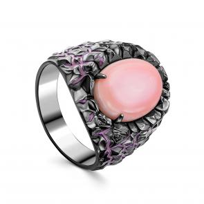 Серебряное кольцо KABAROVSKY с фианитом, эмалью и перламутром K11-799-86211 фото