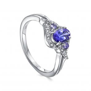 Серебряное кольцо KABAROVSKY с фианитом и танзанитом K11-8001-40800 фото