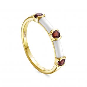 Кольцо из золочёного серебра KABAROVSKY с гранатом и эмалью K11-8008-40310 фото