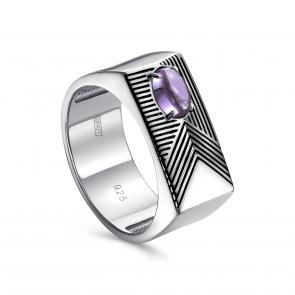 Серебряное кольцо KABAROVSKYс ситаллом цвета Аметист и эмалью K11-817-50202 фото