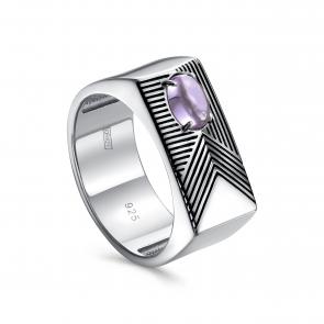 Серебряное кольцо KABAROVSKY с аметистом и эмалью K11-817-5302 фото