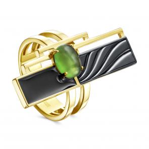 Кольцо из лимонного серебра KABAROVSKYс серпентином K11-833-6881 фото