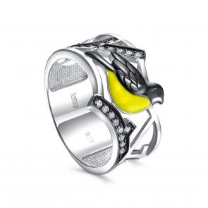 Серебряное кольцо KABAROVSKY с фианитом и эмалью K11-836-7912 фото