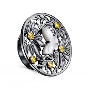 Серебряное кольцо KABAROVSKY с эмалью и перламутром K11-859-6281 фото