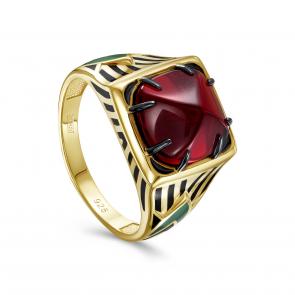 Кольцо из лимонного серебра KABAROVSKY с эмалью и алпанитом K11-878-60301 фото