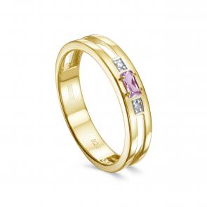 Кольцо из лимонного серебра KABAROVSKY с бриллиантом и аметистом K11-890-5331 фото