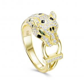 Кольцо из лимонного серебра KABAROVSKY с фианитом и эмалью K11-9028-0187 фото