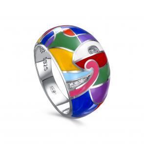 Серебряное кольцо KABAROVSKY с фианитом и эмалью K11-9059-7901 фото