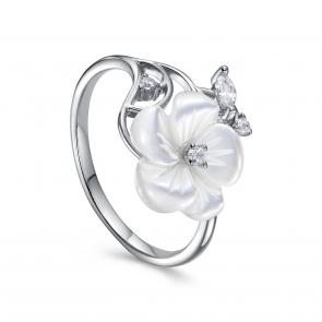 Серебряное кольцо KABAROVSKY с фианитом и перламутром K11-9094-6200 фото
