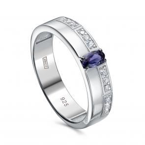 Серебряное кольцо KABAROVSKY с фианитом и иолитом K11-963-21389 фото