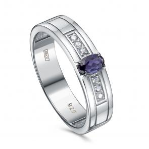 Серебряное кольцо KABAROVSKY с фианитом и иолитом K11-964-21389 фото