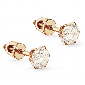 Золотые серьги KABAROVSKY с бриллиантом K12-01073-9200 фото